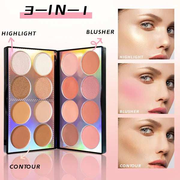 16 Colors Blush Contour Highlighter Makeup Palette
